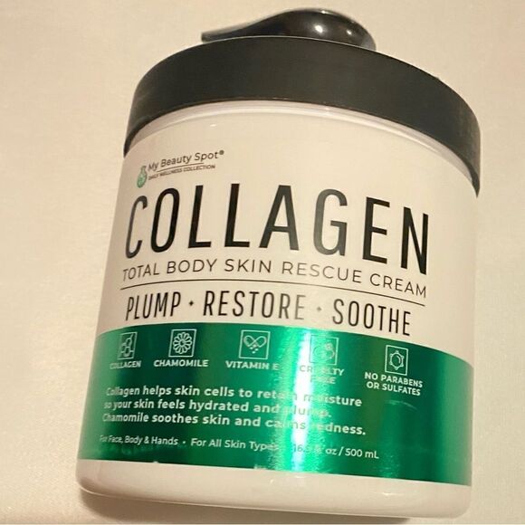 🛍️My Beauty Spot Collagen Total Body Skin Rescue Cream Plump, 16.9FL.OZ💥 - Picture 1 of 10